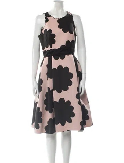 Pre-owned Kate Spade Polka Dot Print Midi Length Dress In Pink