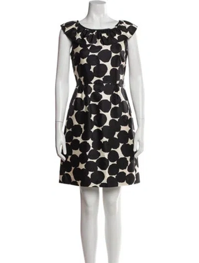 Pre-owned Kate Spade Polka Dot Print Mini Dress In Black