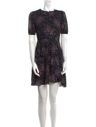 Pre-owned Kate Spade Polka Dot Print Mini Dress In Black