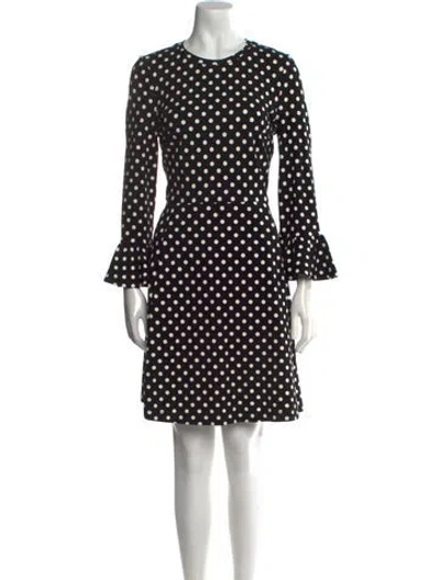 Pre-owned Kate Spade Polka Dot Print Mini Dress In Black