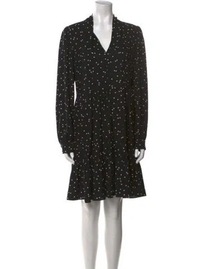 Pre-owned Kate Spade Polka Dot Print Mini Dress In Black