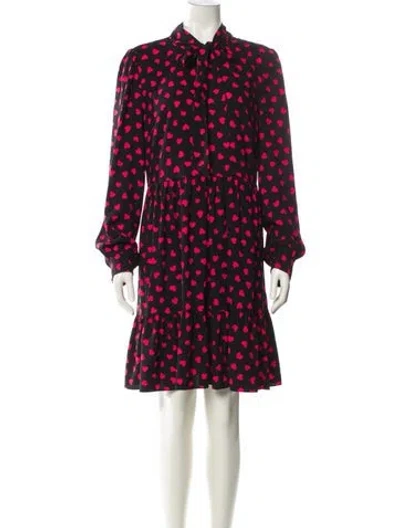 Pre-owned Kate Spade Polka Dot Print Mini Dress In Black