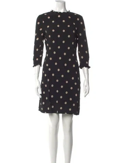 Pre-owned Kate Spade Polka Dot Print Mini Dress In Black