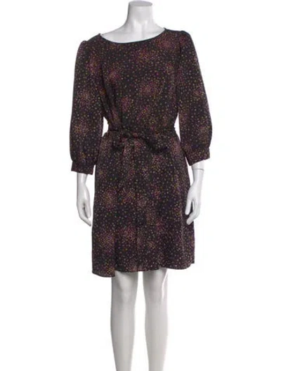Pre-owned Kate Spade Polka Dot Print Mini Dress In Black