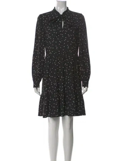 Pre-owned Kate Spade Polka Dot Print Mini Dress In Black