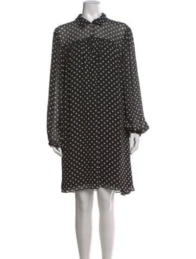 Pre-owned Kate Spade Polka Dot Print Mini Dress In Black