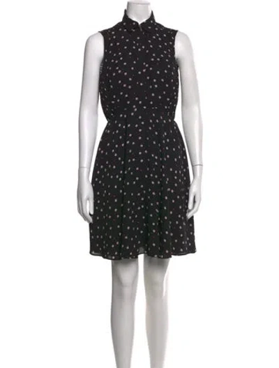 Pre-owned Kate Spade Polka Dot Print Mini Dress In Black