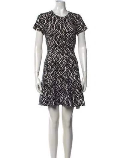 Pre-owned Kate Spade Polka Dot Print Mini Dress In Black