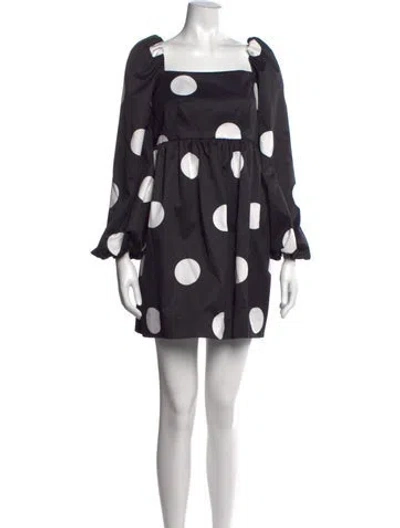 Pre-owned Kate Spade Polka Dot Print Mini Dress In Black
