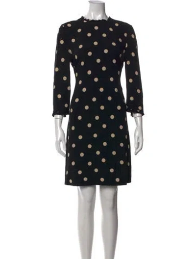 Pre-owned Kate Spade Polka Dot Print Mini Dress In Black