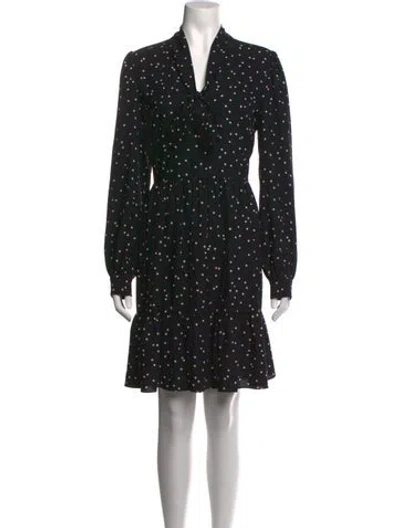 Pre-owned Kate Spade Polka Dot Print Mini Dress In Black