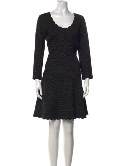 Pre-owned Kate Spade Polka Dot Print Mini Dress In Black