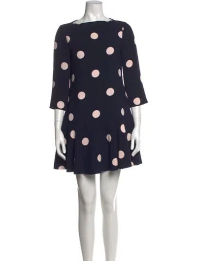 Pre-owned Kate Spade Polka Dot Print Mini Dress In Blue/pink