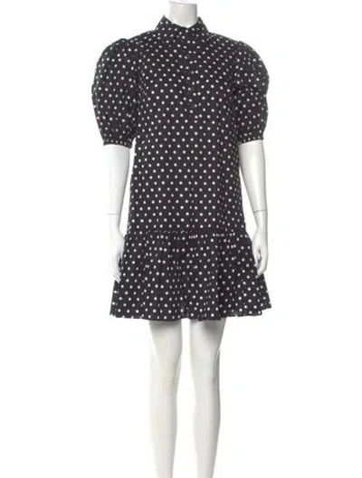 Pre-owned Kate Spade Polka Dot Print Mini Dress In Gray
