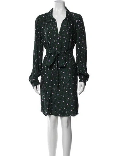 Pre-owned Kate Spade Polka Dot Print Mini Dress In Green