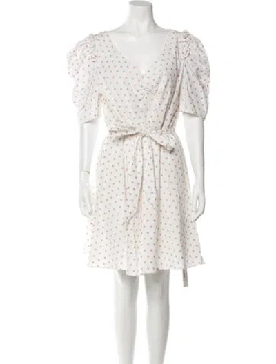 Pre-owned Kate Spade Polka Dot Print Mini Dress In Neutral