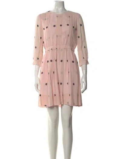 Pre-owned Kate Spade Polka Dot Print Mini Dress In Pink