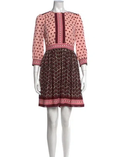 Pre-owned Kate Spade Polka Dot Print Mini Dress In Pink