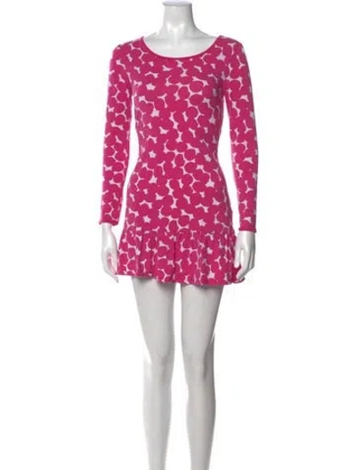 Pre-owned Kate Spade Polka Dot Print Mini Dress In Pink