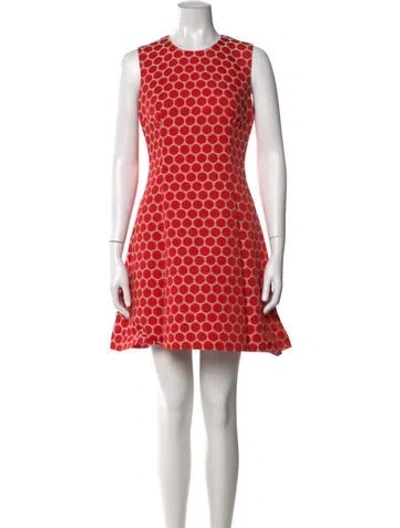 Pre-owned Kate Spade Polka Dot Print Mini Dress In Red