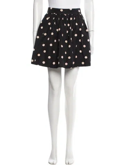 Pre-owned Kate Spade Polka Dot Print Mini Skirt In Black