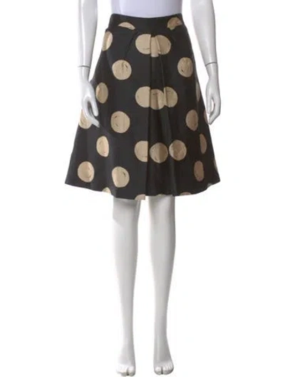 Pre-owned Kate Spade Polka Dot Print Mini Skirt In Black