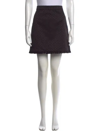 Pre-owned Kate Spade Polka Dot Print Mini Skirt In Black