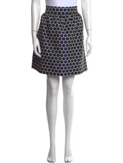 Pre-owned Kate Spade Polka Dot Print Mini Skirt In Blue