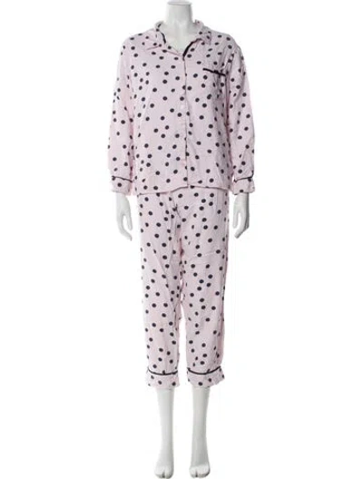 Pre-owned Kate Spade Polka Dot Print Pant Set In Pink