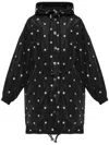Kate Spade Polka Dot-print Parka Coat In Black