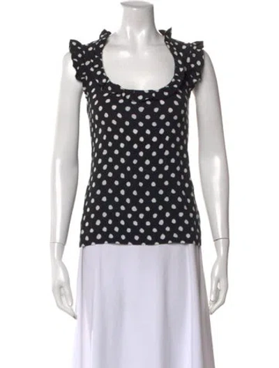 Pre-owned Kate Spade Polka Dot Print Scoop Neck Sweater In Black