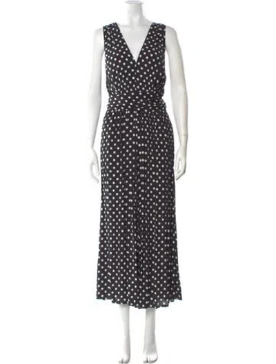 Pre-owned Kate Spade Polka Dot Print V-neck Jumpsuit In Multi