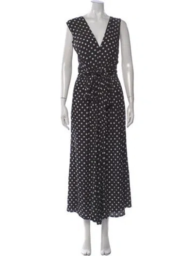 Pre-owned Kate Spade Polka Dot Print V-neck Jumpsuit In Multi