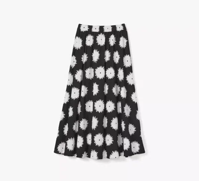 Kate Spade Pom Pom Floral Skirt In Black/cream