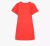 Kate Spade Ponte Puff-sleeve Dress In Ponderosa Red