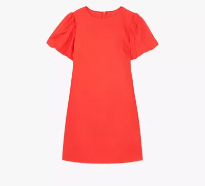 Kate Spade Ponte Puff-sleeve Dress In Red