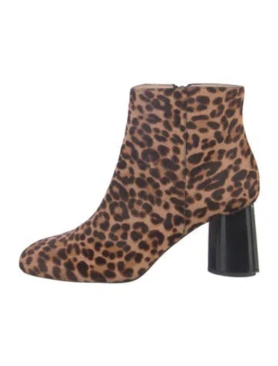 Pre-owned Kate Spade Ponyhair Animal Print Boots In Neutral