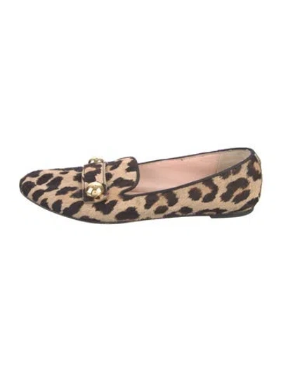 Pre-owned Kate Spade Ponyhair Animal Print Loafers