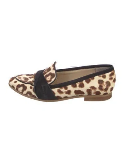 Pre-owned Kate Spade Ponyhair Animal Print Loafers In Neutral