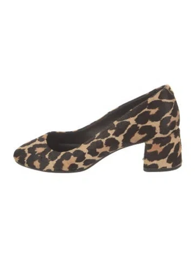 Pre-owned Kate Spade Ponyhair Animal Print Pumps In Brown