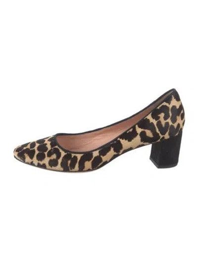 Pre-owned Kate Spade Ponyhair Animal Print Pumps In Brown