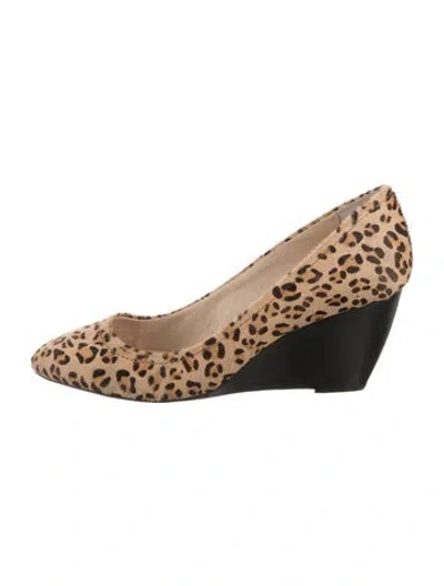 Pre-owned Kate Spade Ponyhair Animal Print Pumps In Brown