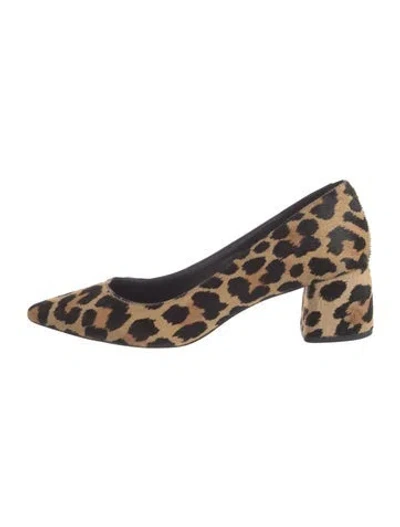 Pre-owned Kate Spade Ponyhair Animal Print Pumps In Brown