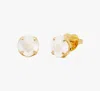 Kate Spade Pop Of Joy 10mm Spade Flower Studs In Cracked Clear/gold