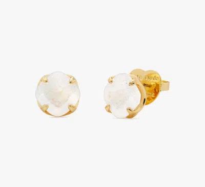 Kate Spade Pop Of Joy 10mm Spade Flower Studs In Metallic