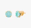 Kate Spade Gold-tone Color Cubic Zirconia Stud Earrings In Mint