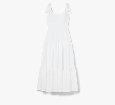 Kate Spade Poplin Tiered Maxi Dress In Fresh White