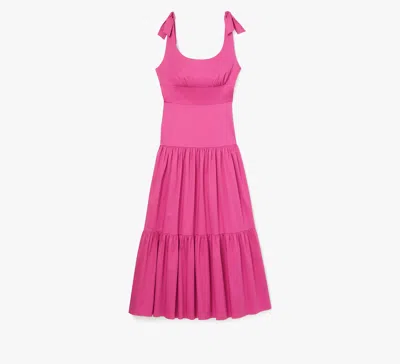 Kate Spade Poplin Tiered Maxi Dress In Pink