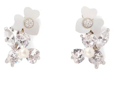 Kate Spade Precious Pansy Cluster Studs In White