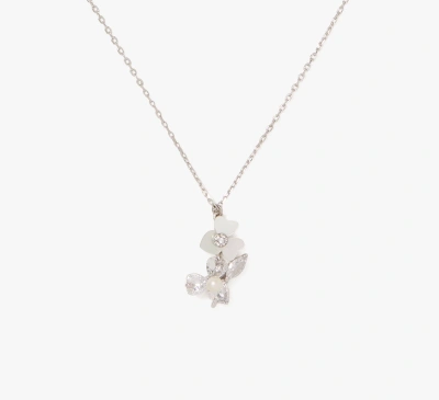 Kate Spade Precious Pansy Pendant In Cream/silver